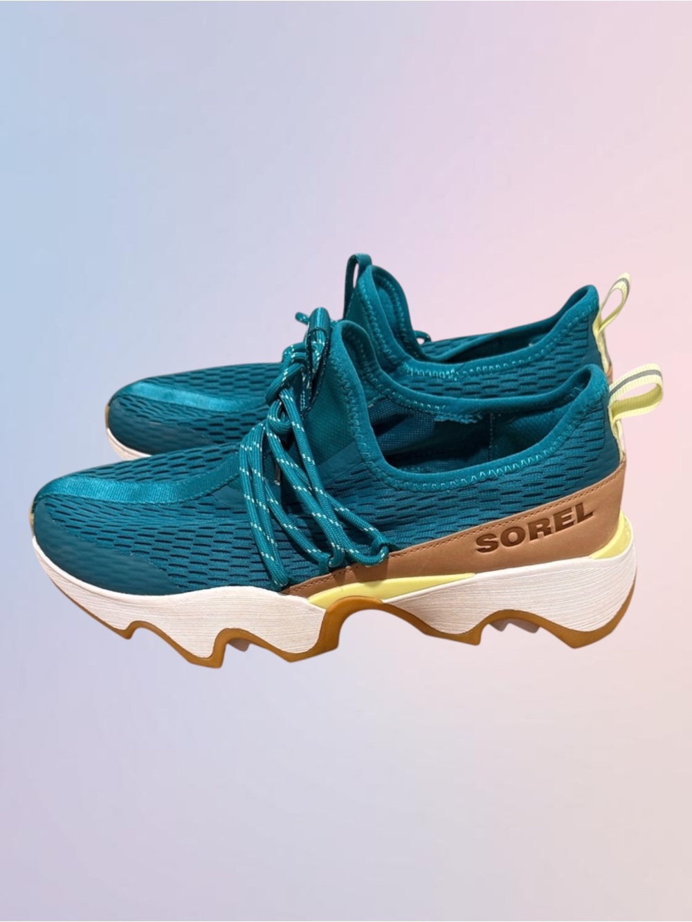 SOREL Teal Green Colorblick Kinetic Impact II Lace Sneakers Running Shoes-Sz 8.5 - Picture 3 of 8